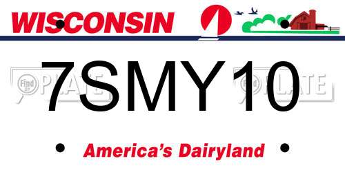 7SMY10 Wisconsin License Plate