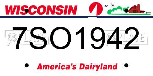 7SO1942 Wisconsin License Plate