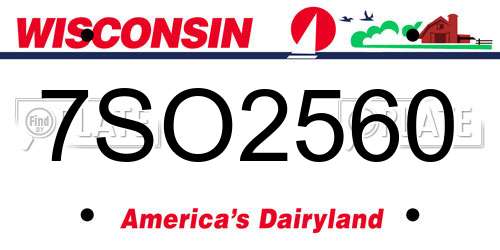 7SO2560 Wisconsin License Plate