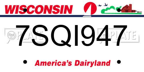 7SQI947 Wisconsin License Plate