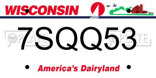 7SQQ53 Wisconsin License Plate