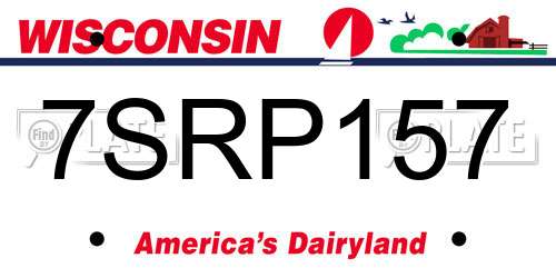 7SRP157 Wisconsin License Plate
