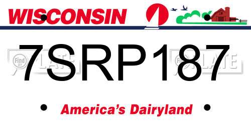 7SRP187 Wisconsin License Plate