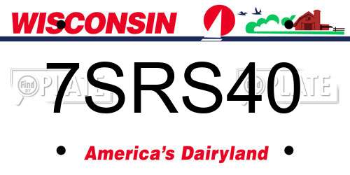 7SRS40 Wisconsin License Plate