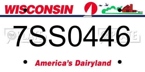 7SS0446 Wisconsin License Plate