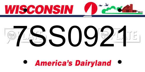 7SS0921 Wisconsin License Plate