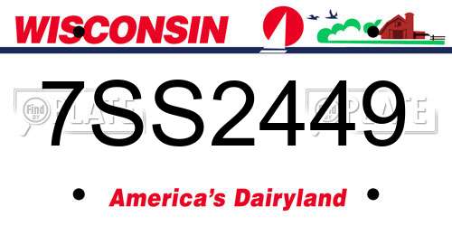 7SS2449 Wisconsin License Plate