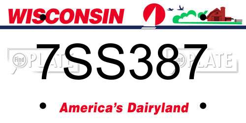 7SS387 Wisconsin License Plate