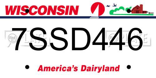 7SSD446 Wisconsin License Plate