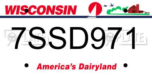 7SSD971 Wisconsin License Plate