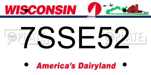 7SSE52 Wisconsin License Plate