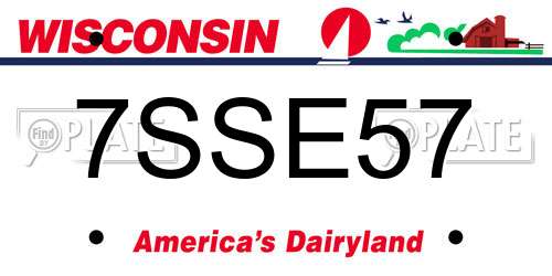 7SSE57 Wisconsin License Plate