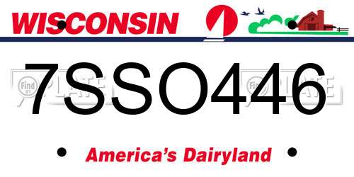 7SSO446 Wisconsin License Plate