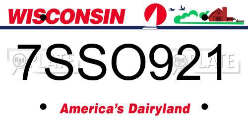 7SSO921 Wisconsin License Plate