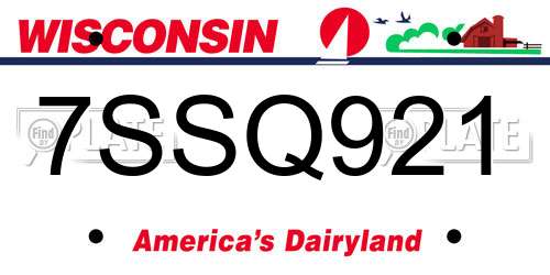 7SSQ921 Wisconsin License Plate
