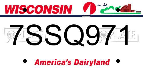 7SSQ971 Wisconsin License Plate