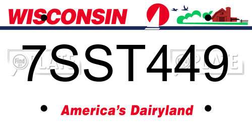 7SST449 Wisconsin License Plate