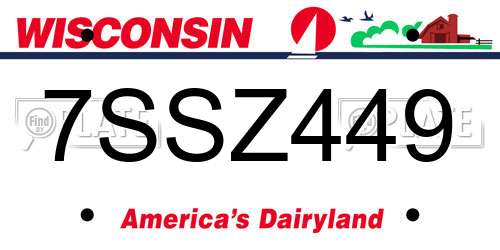 7SSZ449 Wisconsin License Plate