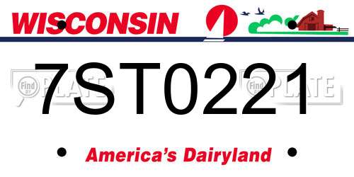 7ST0221 Wisconsin License Plate