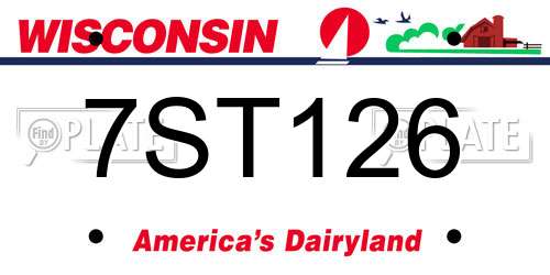 7ST126 Wisconsin License Plate