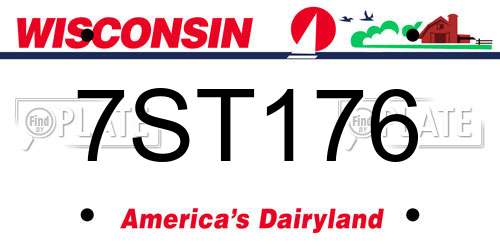 7ST176 Wisconsin License Plate