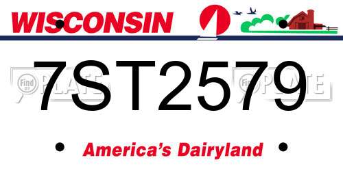 7ST2579 Wisconsin License Plate