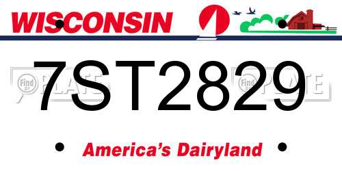 7ST2829 Wisconsin License Plate
