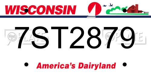 7ST2879 Wisconsin License Plate