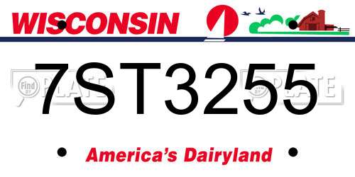 7ST3255 Wisconsin License Plate