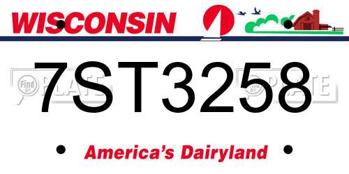 7ST3258 Wisconsin License Plate