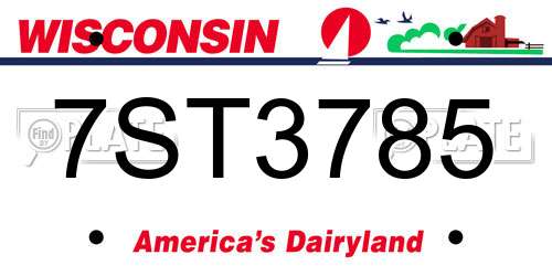 7ST3785 Wisconsin License Plate