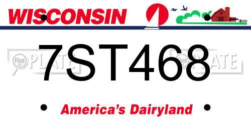 7ST468 Wisconsin License Plate
