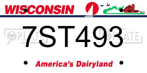 7ST493 Wisconsin License Plate