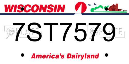 7ST7579 Wisconsin License Plate