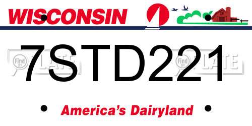 7STD221 Wisconsin License Plate