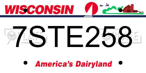 7STE258 Wisconsin License Plate