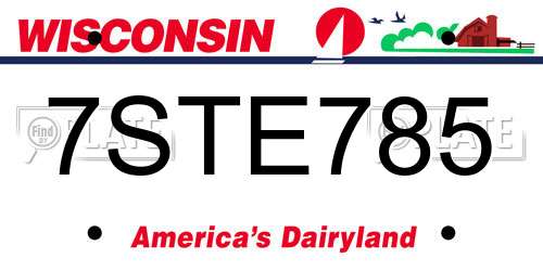7STE785 Wisconsin License Plate