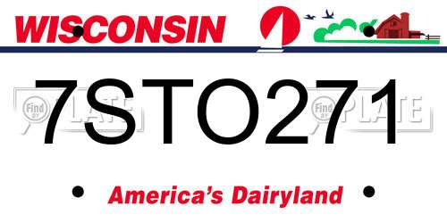 7STO271 Wisconsin License Plate