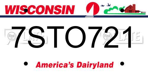 7STO721 Wisconsin License Plate