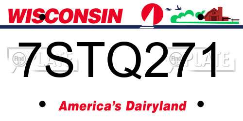 7STQ271 Wisconsin License Plate