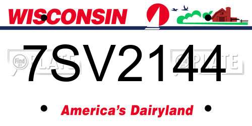 7SV2144 Wisconsin License Plate