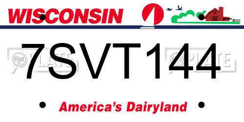 7SVT144 Wisconsin License Plate