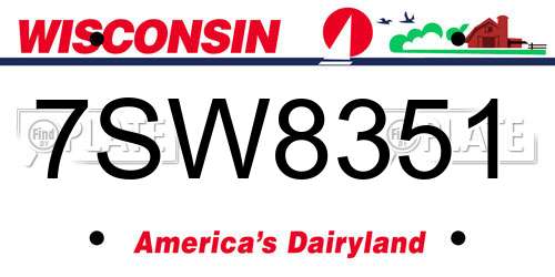 7SW8351 Wisconsin License Plate