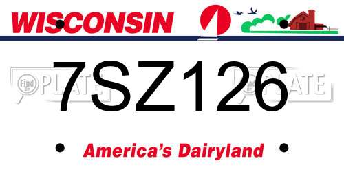7SZ126 Wisconsin License Plate