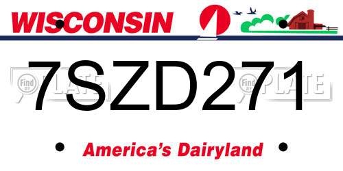 7SZD271 Wisconsin License Plate