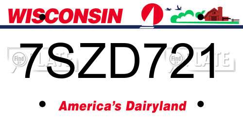 7SZD721 Wisconsin License Plate