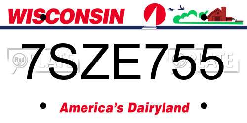 7SZE755 Wisconsin License Plate