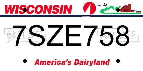 7SZE758 Wisconsin License Plate