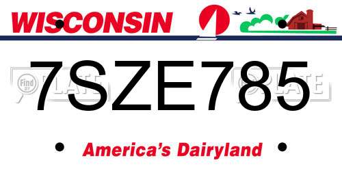7SZE785 Wisconsin License Plate