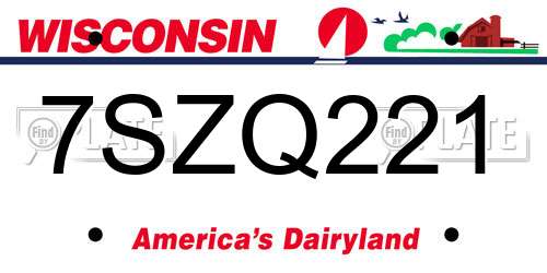 7SZQ221 Wisconsin License Plate